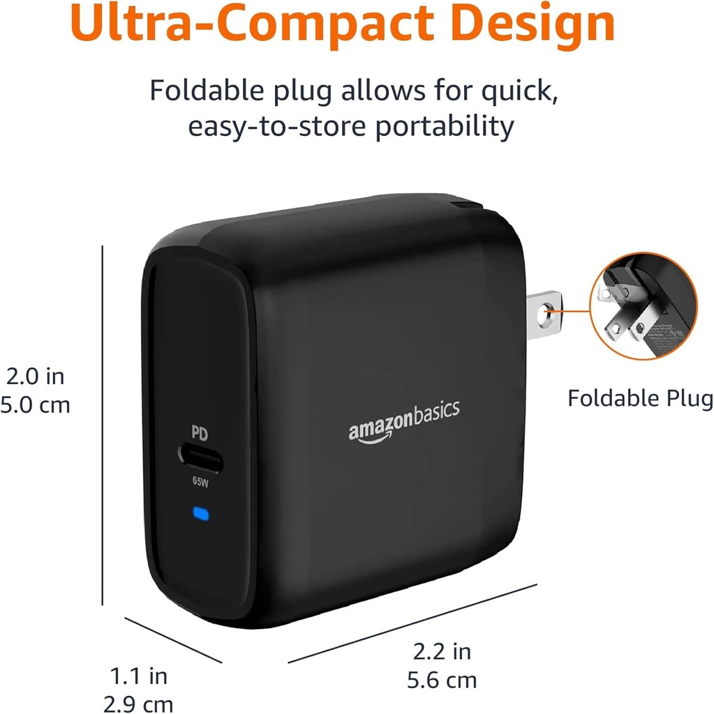 CARGADOR AMAZON BASIC 65W SUPER RAPIDO 