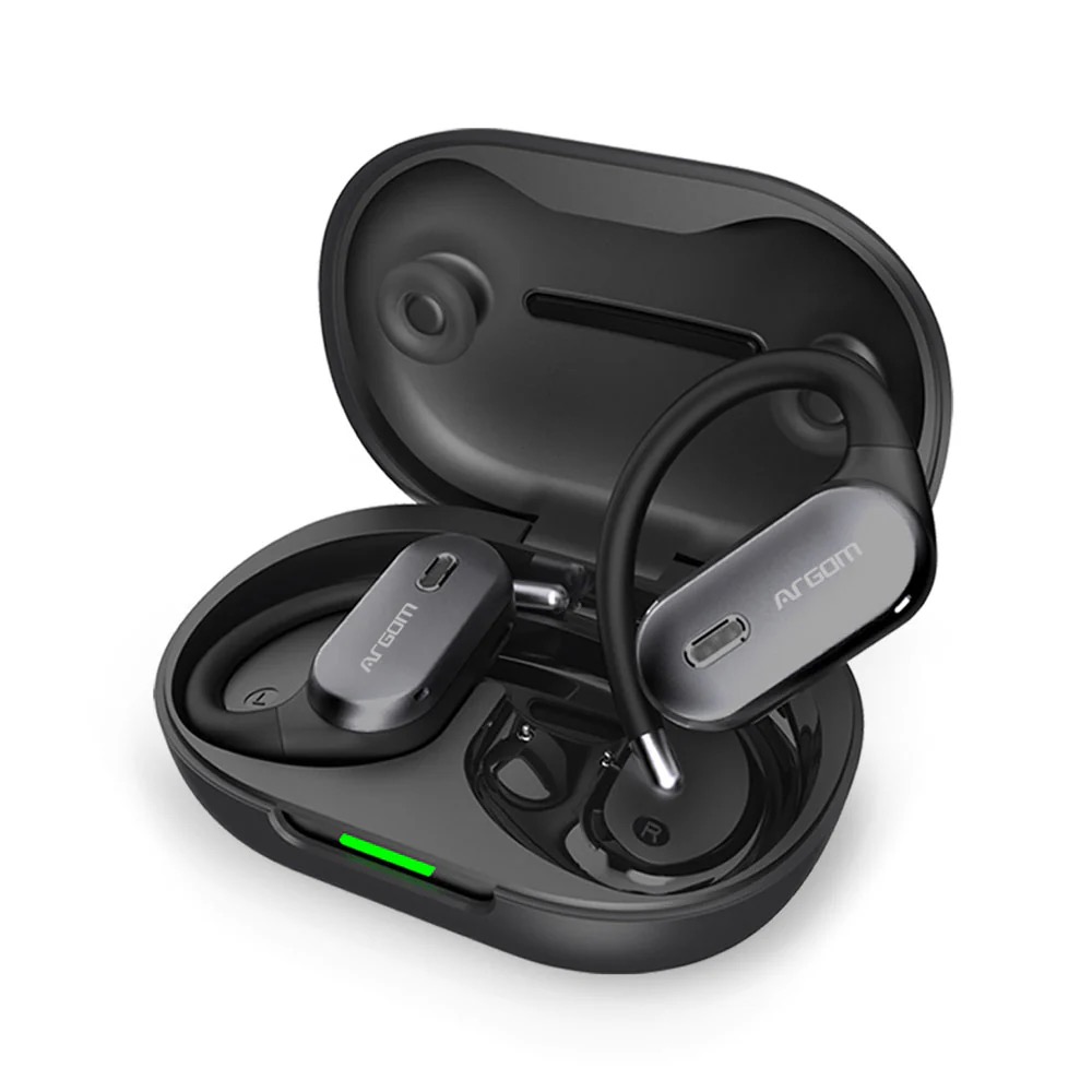SKEIPODS ARGOMTECH E90 RUNNERS/CICLISTAS ABIERTOS  CON CANCELACION DE RUIDO  (NEGRO)