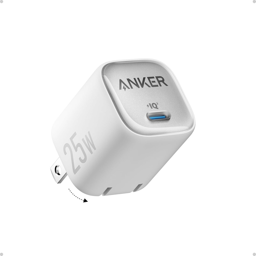 CARGADOR ANKER 25W NANO TIPO C CARGA SUPER RAPIDA IQ BLANCO