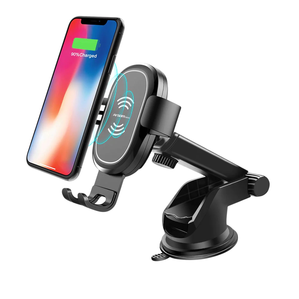 CARGADOR CARRO ARGOMTECH 10W WIRELESS FAST CHARGER MOUNT VORTEX M1