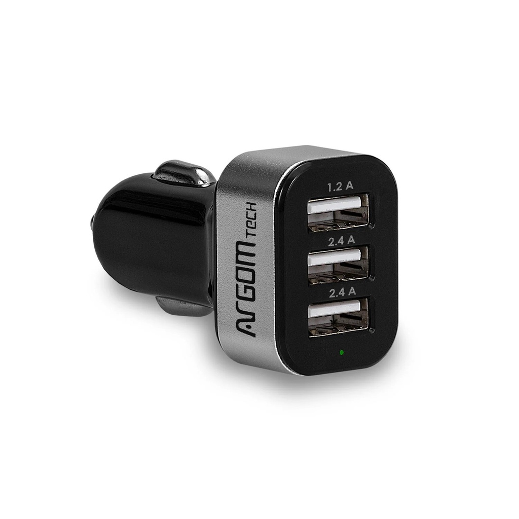 CARGADOR CARRO ARGOMTECH USB DE 3 PUERTOS 6A