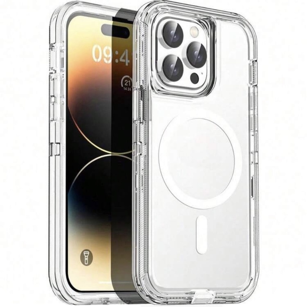 CASE MAGSAFE TRANSPARENTES PARA IPHONES VARIOS 