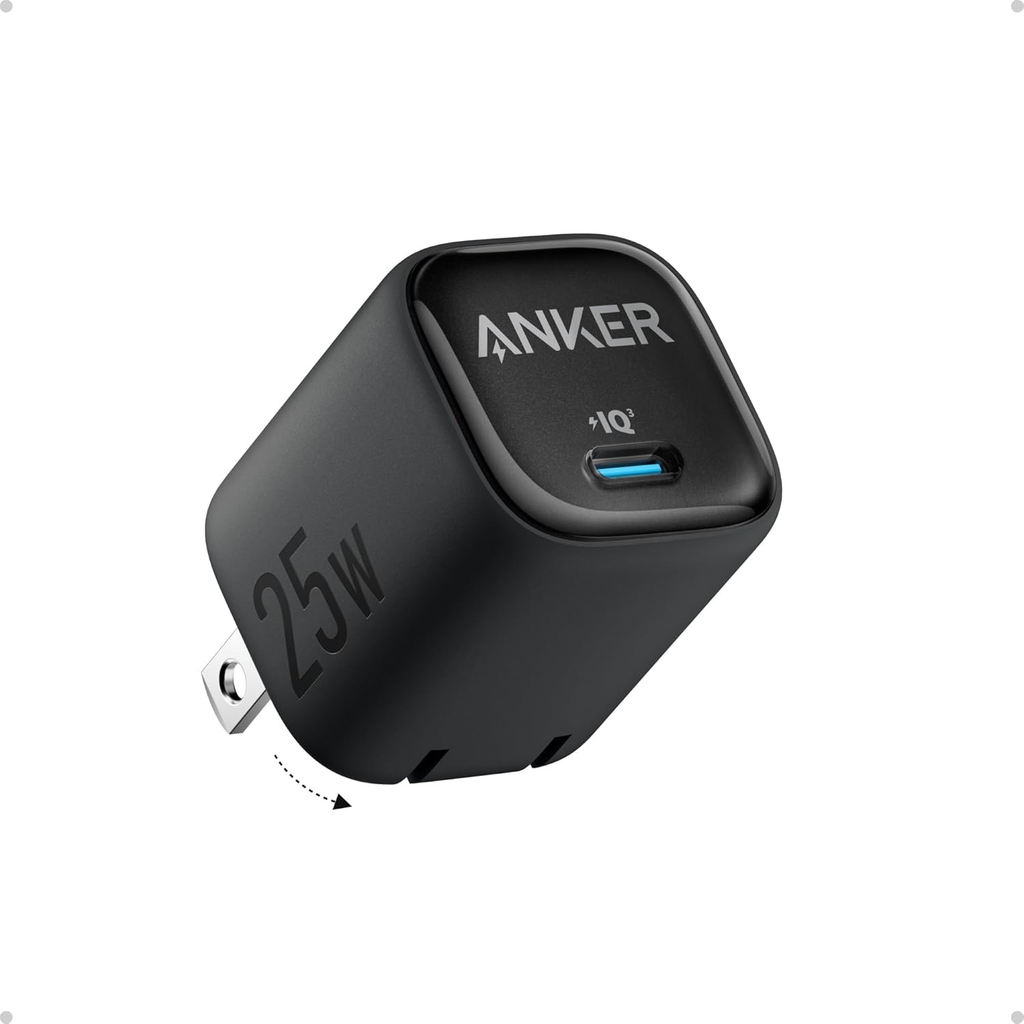 CARGADOR ANKER 25W NANO TIPO C CARGA SUPER RAPIDA IQ NEGRO