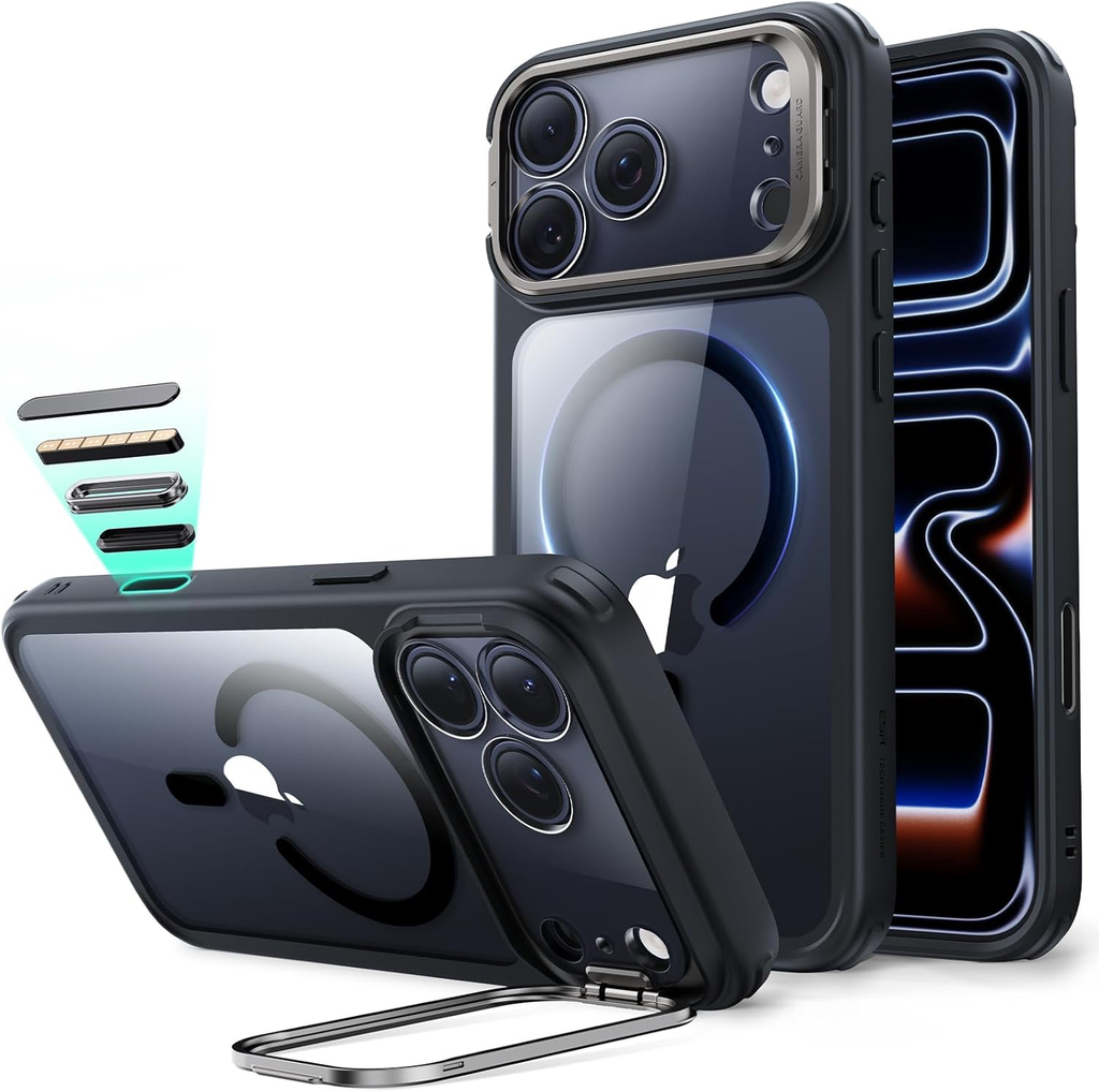 CASE MAG SAFE ESR  iPhone 17 Pro Max NEGRO con soporte de almacenamiento, cubierta de control de cámara NEGRO