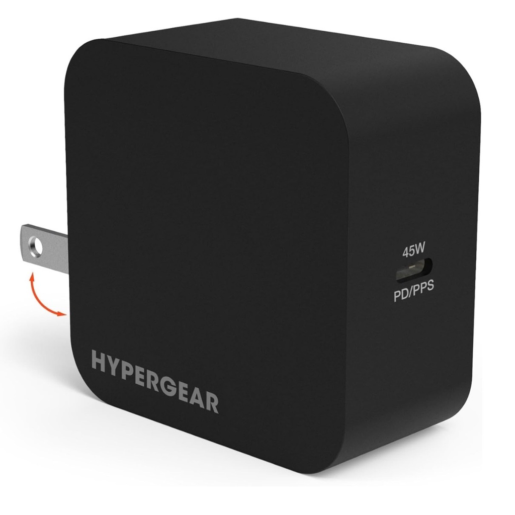 CARGADOR HYPERGEAR  rápido USB C para laptop, potencia de  45 W, salida USB-C 