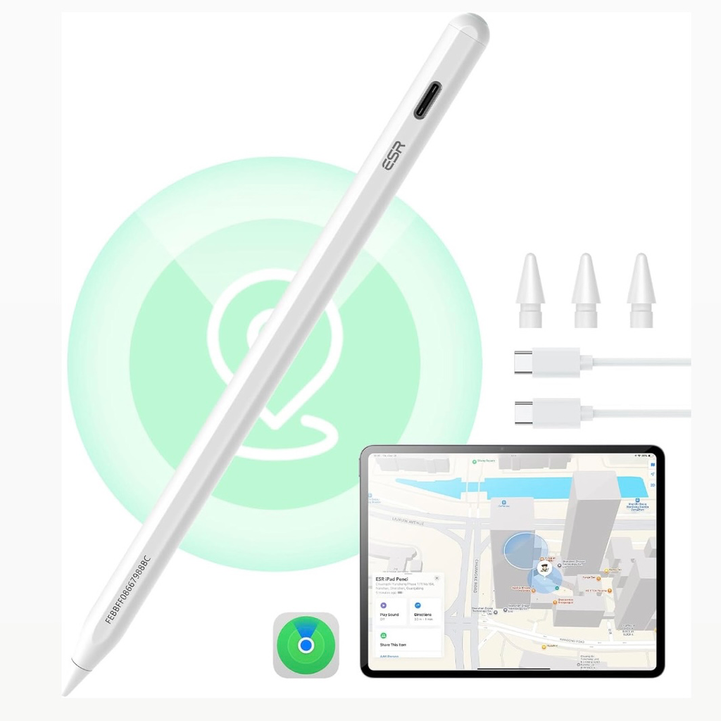 PENCIL ESR GEO iPad Findmy compatible con Apple iPad 2018-2025 iPad A16/10/9/8 y Air 13/11 y Pro 12.9/13/11 y Mini 7/6/5