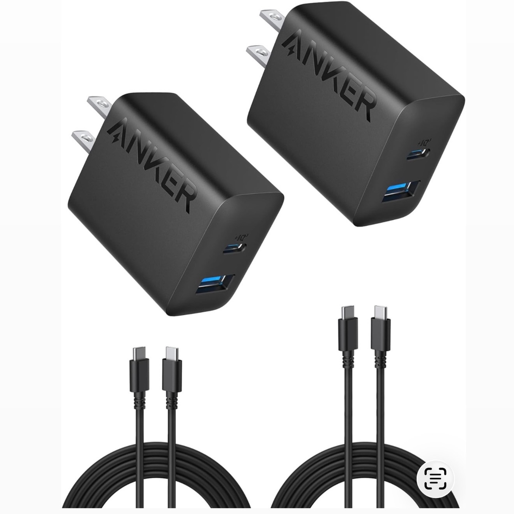 CARGADOR ANKER 20W X 2PZ + CABLE TIPO X 2PZ (COMBO)