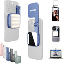 Amaran Luz magnética para teléfono selfie, fuente de luz LED dual Go con luz de espejo ajustable recargable para selfie, maquillaje, videoconferencia, TikTok, para iPhone y Android (azul)
