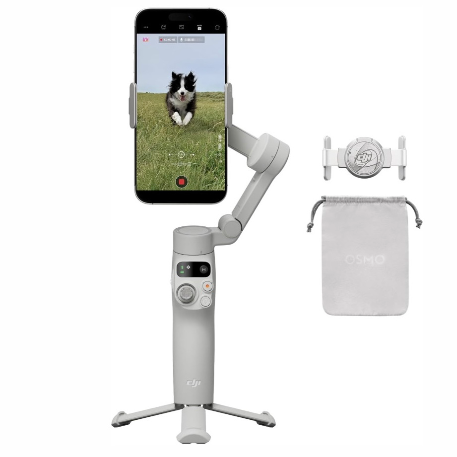 DJI Osmo Mobile 7 Estabilizador de cardán para iPhone, Android, trípode incorporado, estabilizador portátil para iPhone, palo selfie, cardán de teléfono de 3 ejes, ActiveTrack 7.0