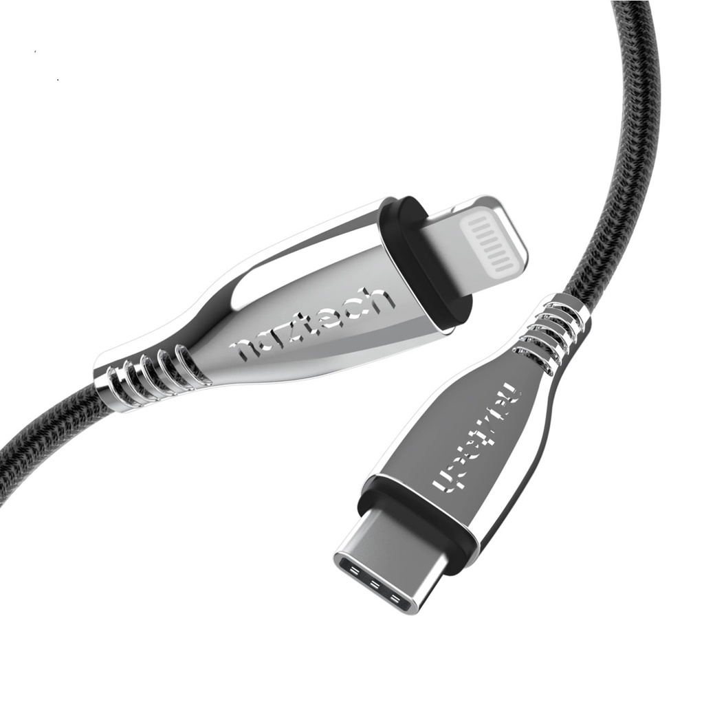 CABLE NAZTECH NYLON TIPO C - LIGHTNING 1.8M NEGRO