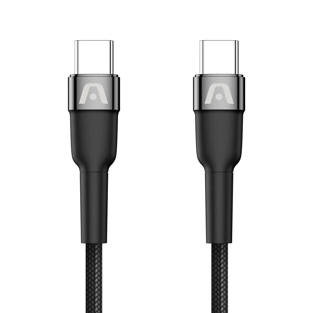 CABLE ARGOMTECH DE NYLON TIPO C A TIPO C DE 65 W DE 1,8 M - DURA SPEED NEGRO