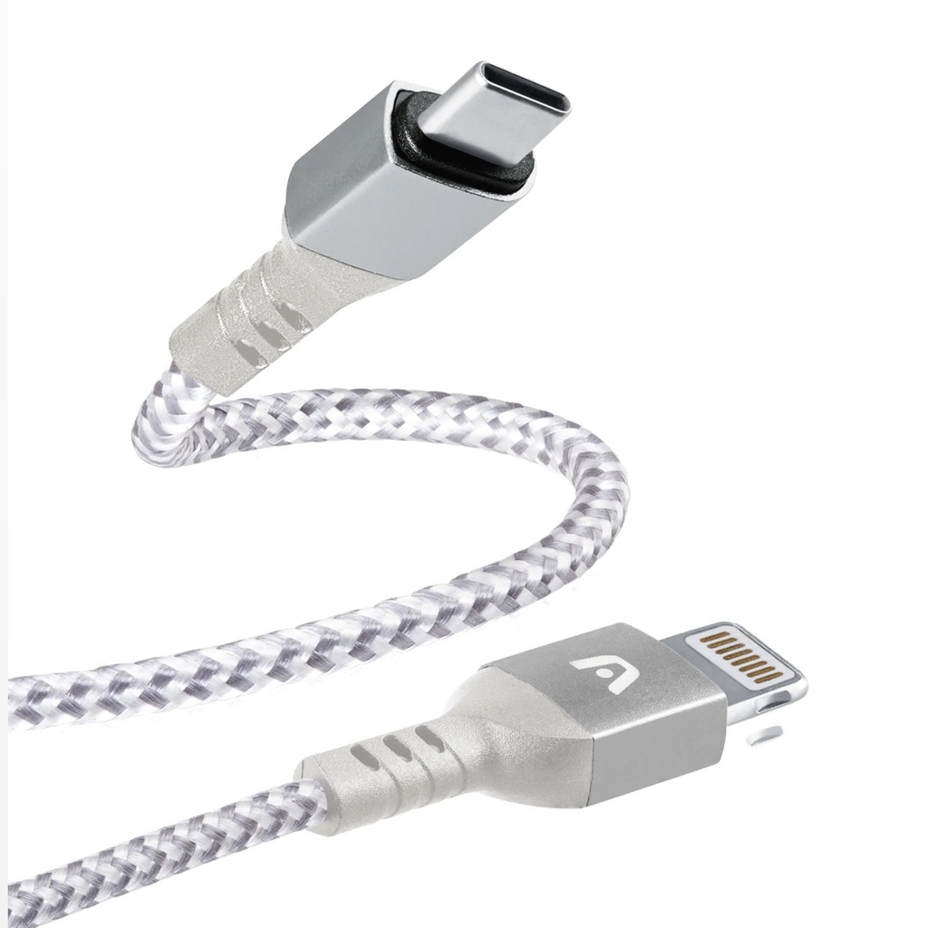 CABLE ARGOMTECH DE CARGA RÁPIDA TIPO-C A LIGHTNING DE 1,8 M DURA FORM BLANCO 