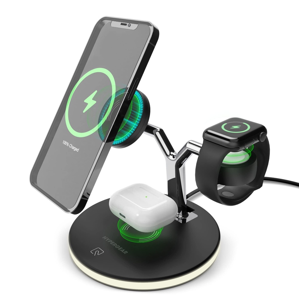 HYPERGEAR MAX 3 EN UNO WIRELESS CHARGING STAN 15W