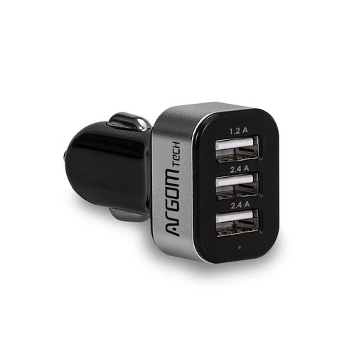 CARGADOR CARRO ARGOMTECH USB DE 3 PUERTOS 6A