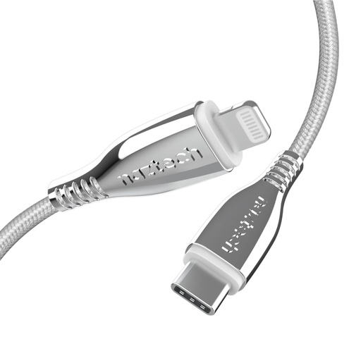 CABLE NAZTECH NYLON TIPO C - LIGHTNING 1.8M BLANCO