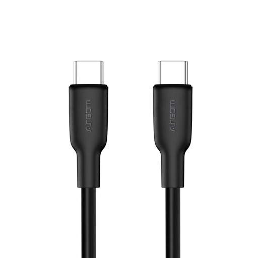 CABLE ARGOMTECH DE SILICONA TIPO C A TIPO C DE 65 W DE 1,8 M - DURA FLEX NEGRO