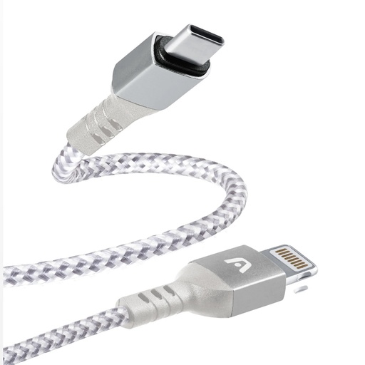 CABLE ARGOMTECH DE CARGA RÁPIDA TIPO-C A LIGHTNING DE 1,8 M DURA FORM BLANCO 
