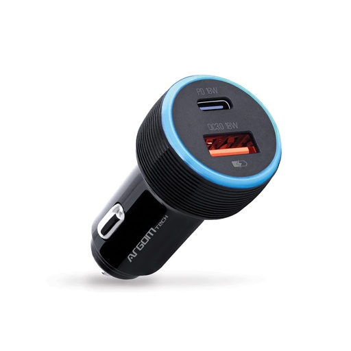 CARGADOR CARRO ARGOMTECH FORCE C1 USB C 38W PD TIPO C  ARG-AC-0118BK